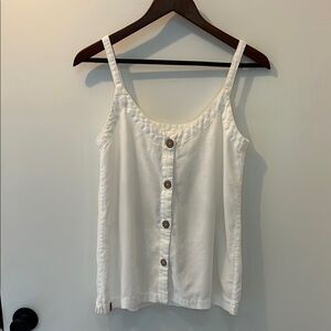 Tentree White Sleeveless Buttoned Tank XS, NWOT